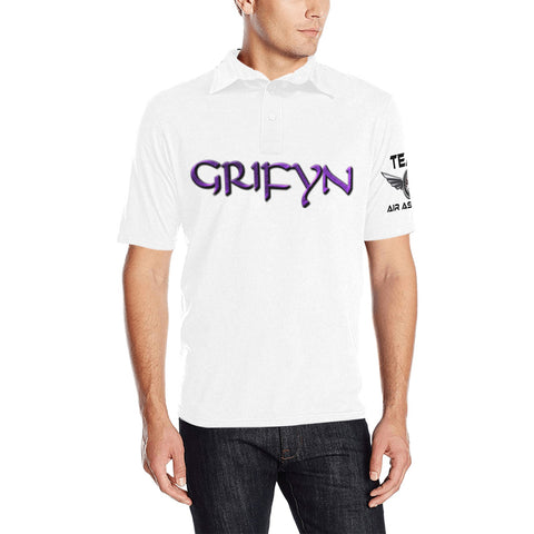white grifyn Men's All Over Print Polo Shirt (Model T55)