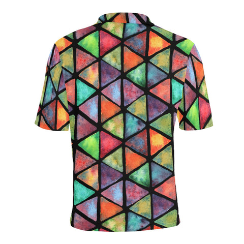 full color tri Men's All Over Print Polo Shirt (Model T55)