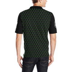 reaper pattern black Men's All Over Print Polo Shirt (Model T55)