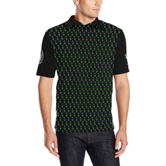 reaper pattern black Men's All Over Print Polo Shirt (Model T55)