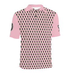 pink reaper pattern Men's All Over Print Polo Shirt (Model T55)