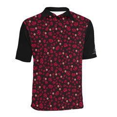 red roses body Men's All Over Print Polo Shirt (Model T55)