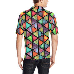 full color tri Men's All Over Print Polo Shirt (Model T55)