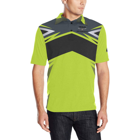 Athletic Lime Men's All Over Print Polo Shirt (Model T55)