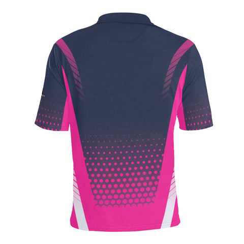 Athletic Pink Men's All Over Print Polo Shirt (Model T55)