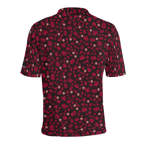 red roses full Men's All Over Print Polo Shirt (Model T55)