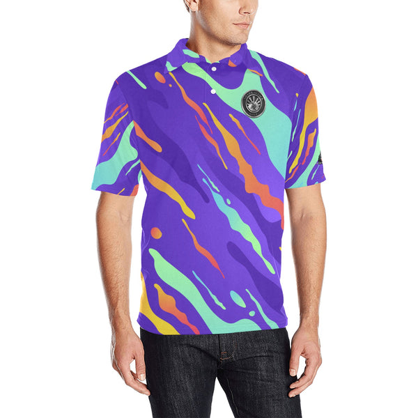 multicolor Men's All Over Print Polo Shirt (Model T55)