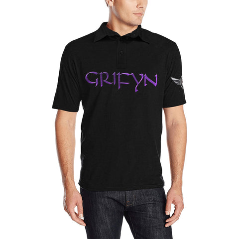 black grifyn Men's All Over Print Polo Shirt (Model T55)