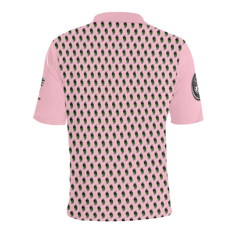 pink reaper pattern Men's All Over Print Polo Shirt (Model T55)