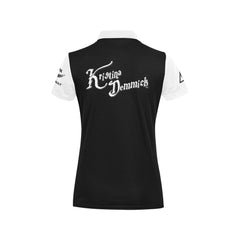 kd black Women's All Over Print Polo Shirt (Model T55)