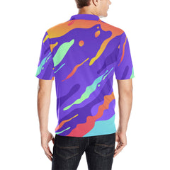 assault color tear Men's All Over Print Polo Shirt (Model T55)