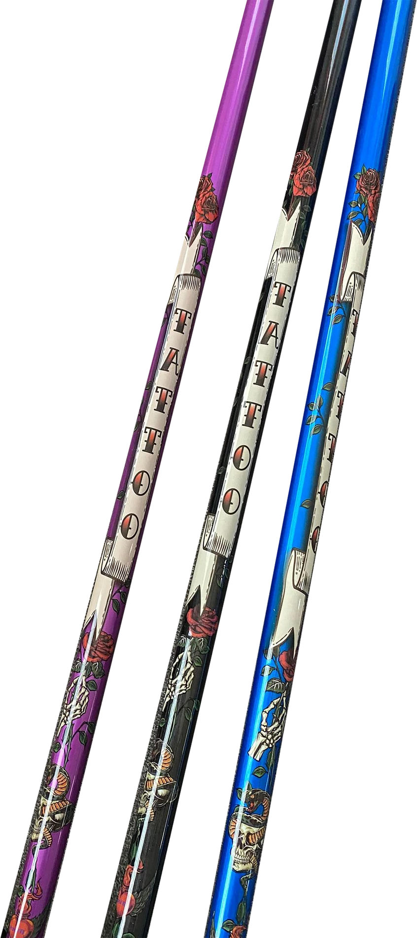 Original purple, black and blue Tattoo shaft artwork